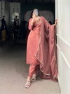 Peach Colour Viscose Tissue With Handwork With Lace Touch Up Top With Bottom Dupatta Bulk Orders In India Nnk3040